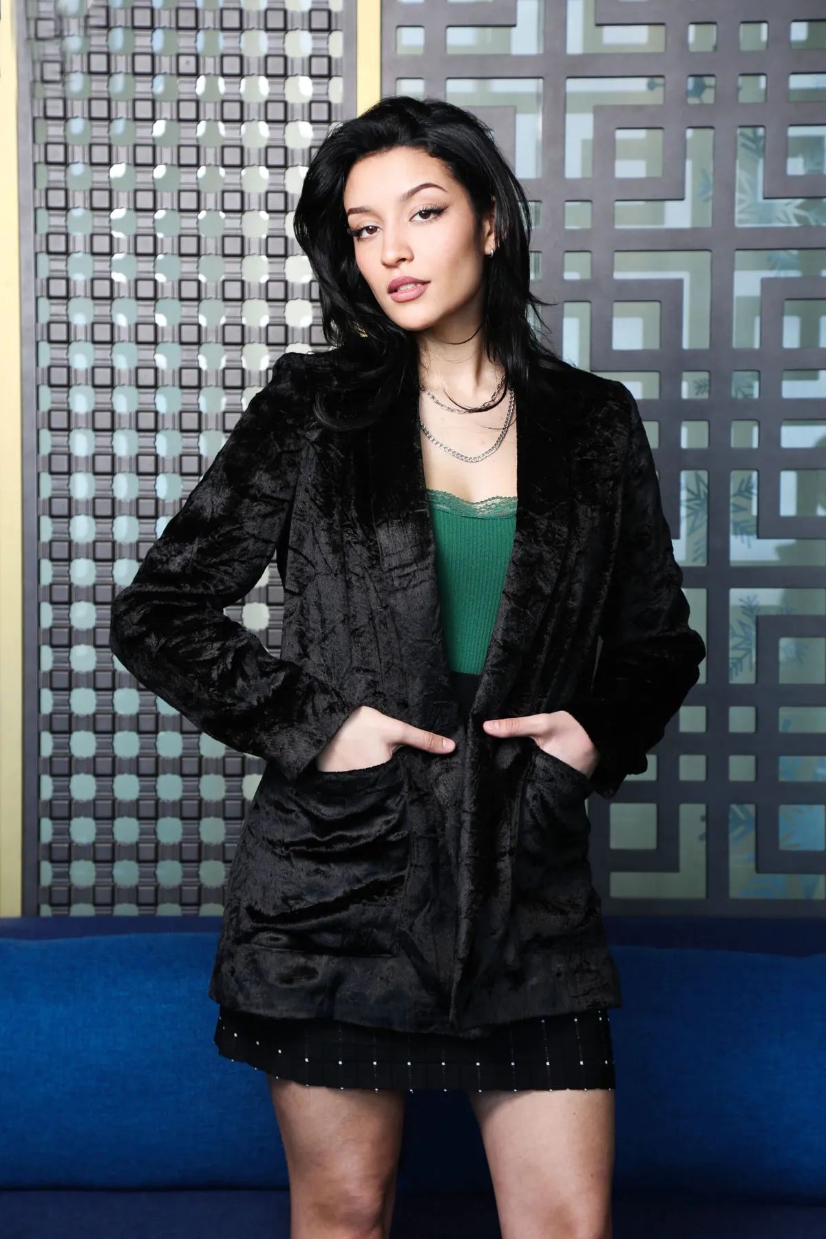 Blazer en velours frappé